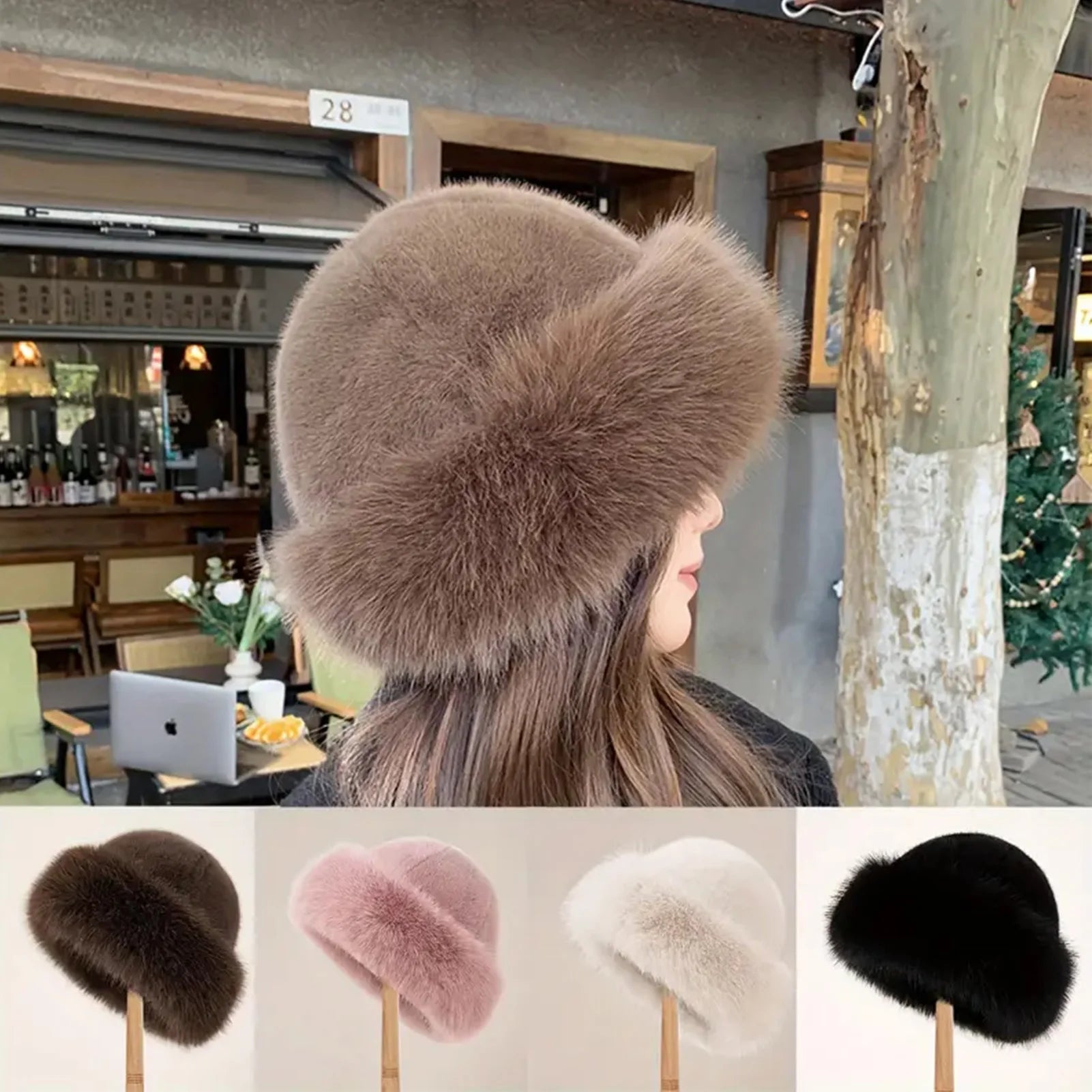 Korean Style Furry Bomber Hats for Women, Warm and Cozy