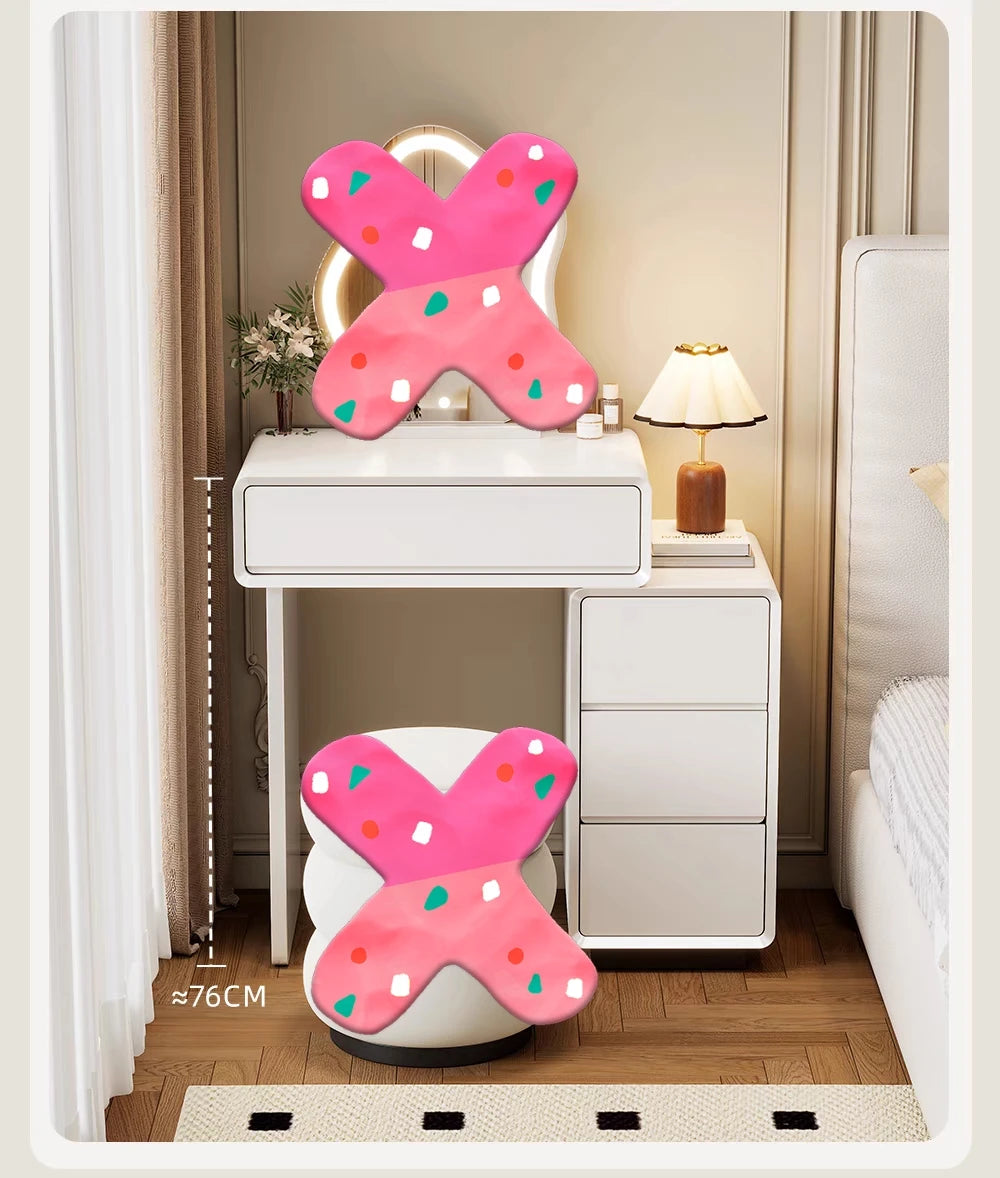 Luxury White Wood Dressing Table with Mirror for Women
