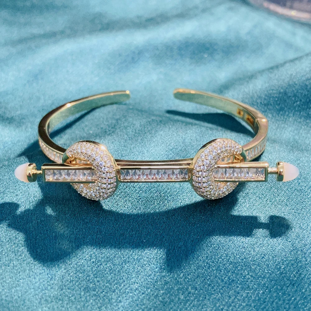 Cuff Bracelet for Women with Cubic Zirconia by TIRIM