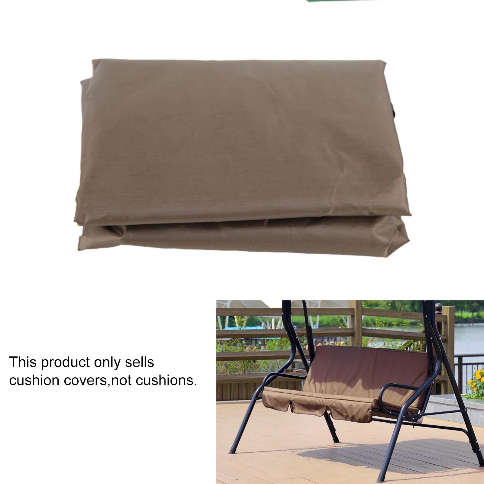 150 x 50 x 10 Outdoor Swing Cushion Cover for Three-Seat Hammock