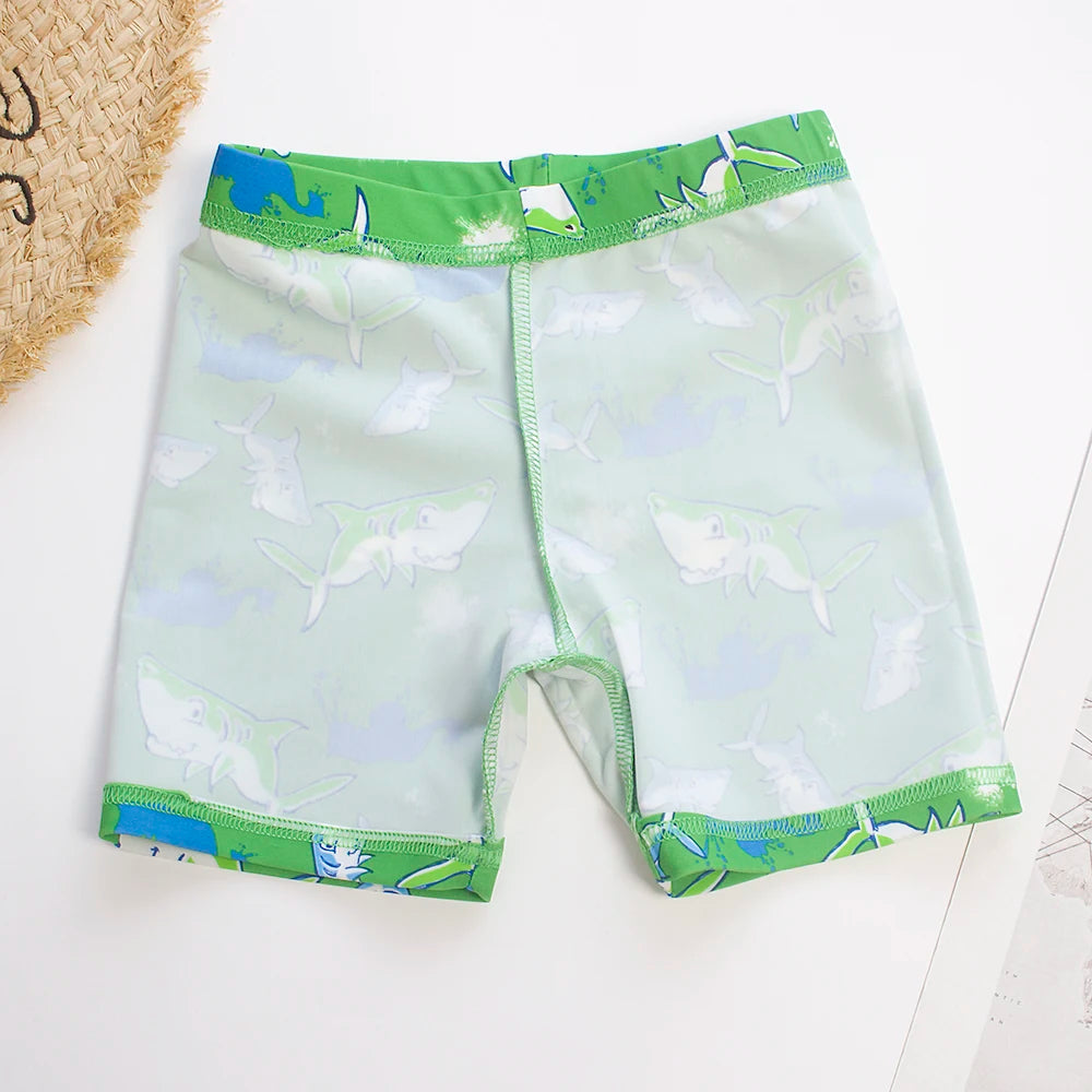 Boys Summer Swim Trunks in Polyester and Spandex