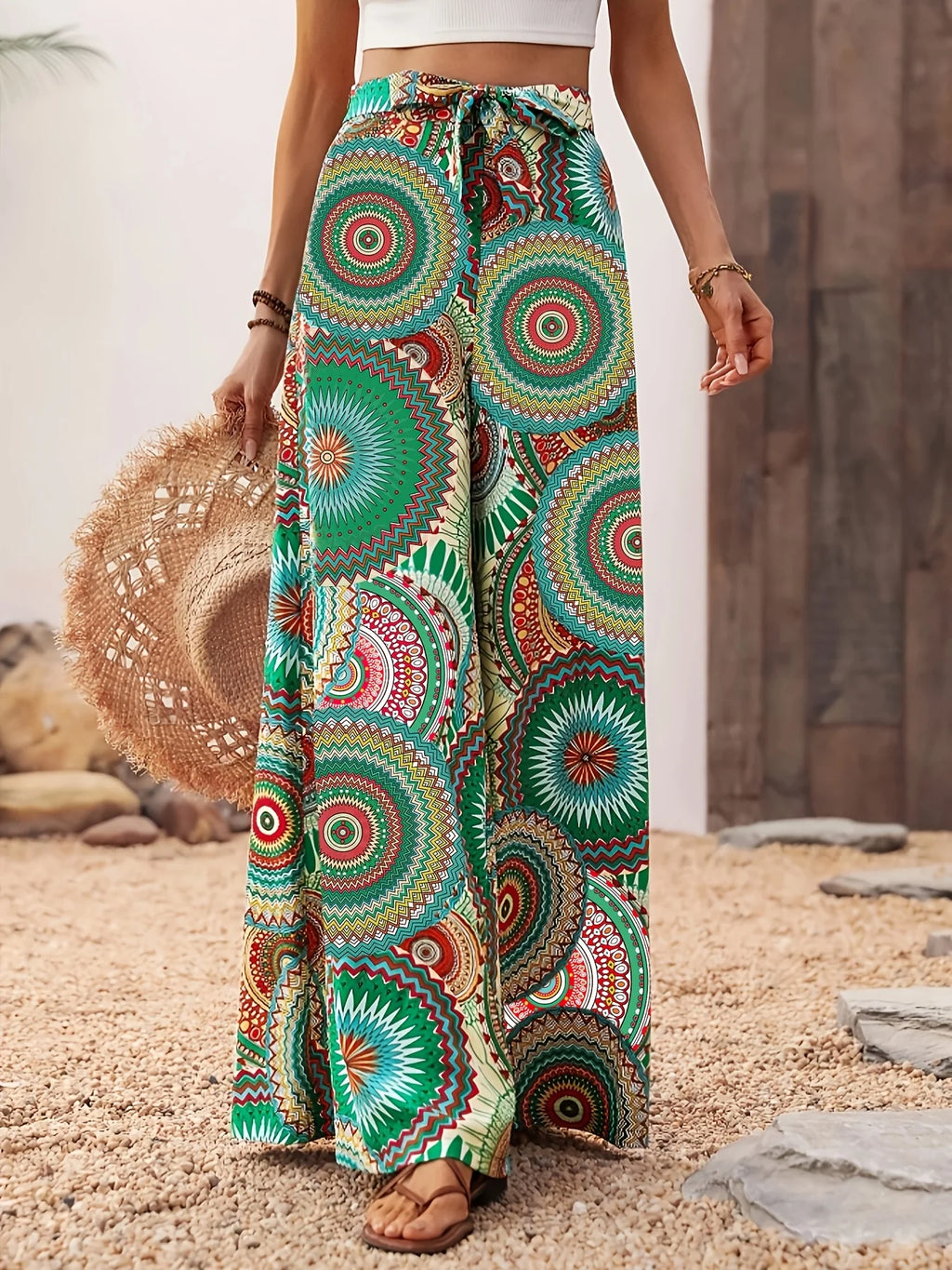 Printed Wide Leg Pants for Women by MALEY LifeStyle