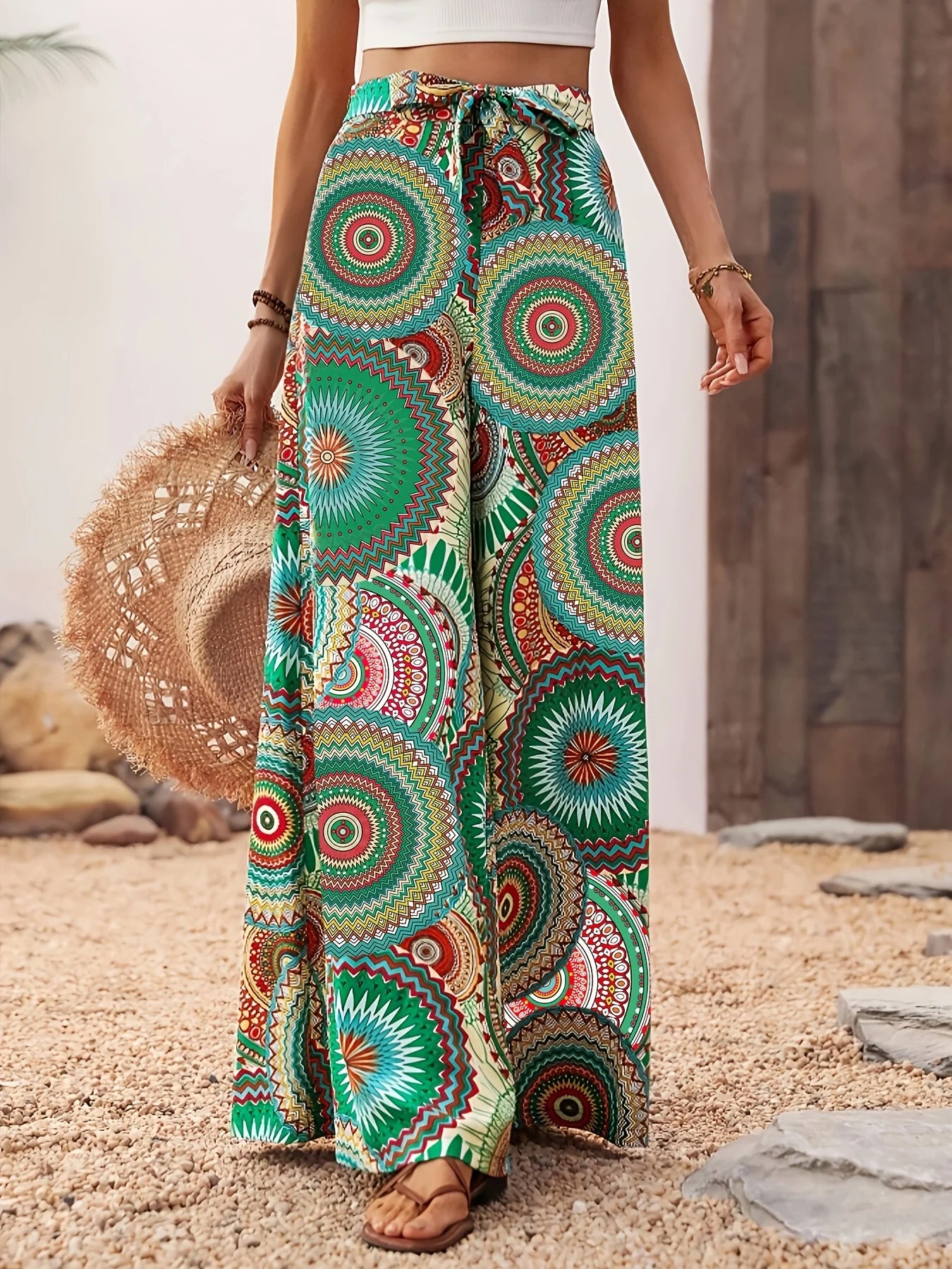 Printed Wide Leg Pants for Women by MALEY LifeStyle
