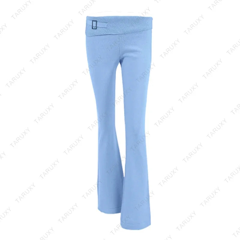 TARUXY Women Zipper Hoodie Set with Flare Pants for Casual Wear