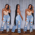 Elegant High Waist Slim Fit Denim Jeans for Women