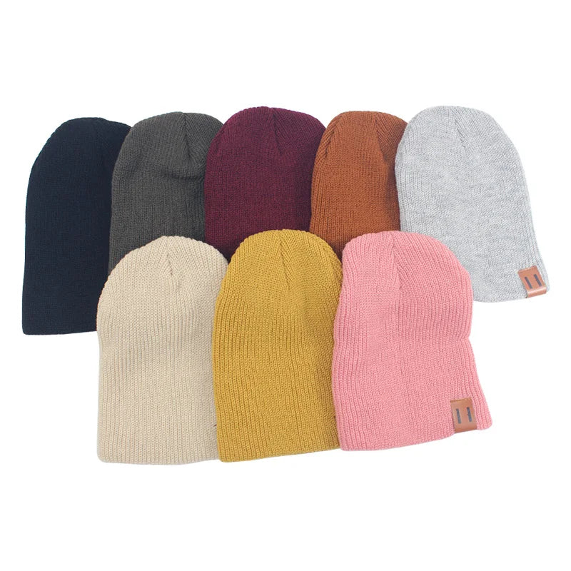Acrylic Knit Baby Beanie Cap for Unisex 1-4 Years