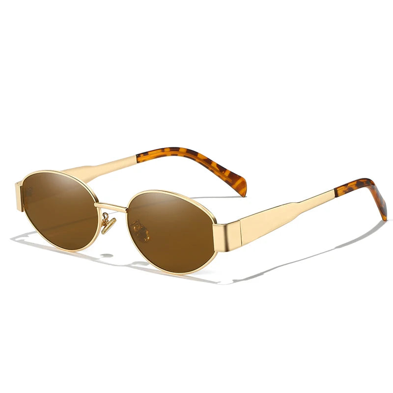 Blanche Michelle Alloy Oval Sunglasses for Outdoor Use