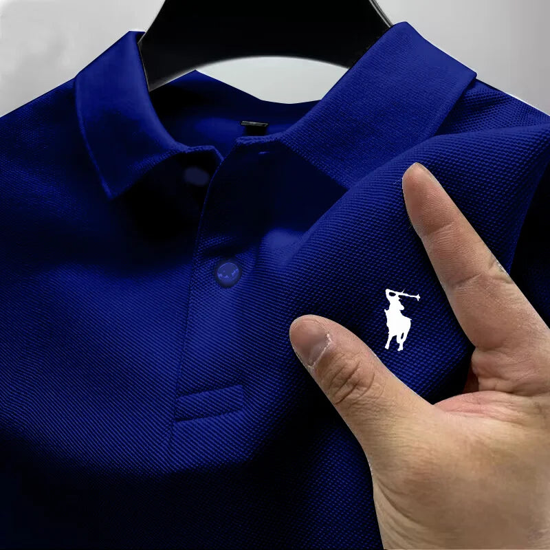 Men's Polo shirt with multiple color options.Small horse print collar short-sleeved T-shirt. Business casual breathable golf top