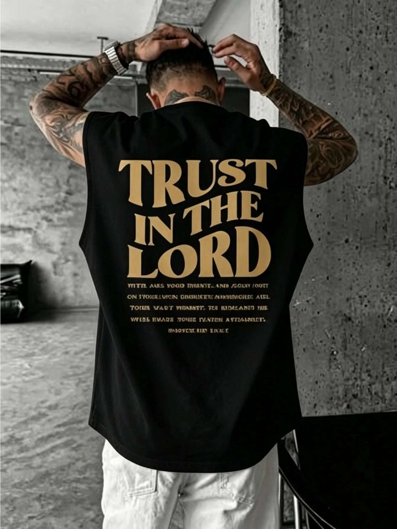 Men's Summer American High-Street Retro Print Tank Top: Streetwear Hip-Hop Style, Loose-Fit, Round Neck, Sleeveless Top