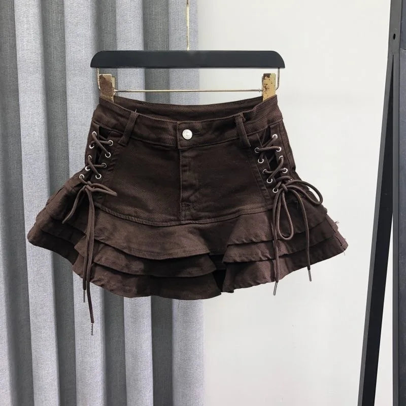 Girls Denim Ruffle Edge Skirt for Spring Summer 2026