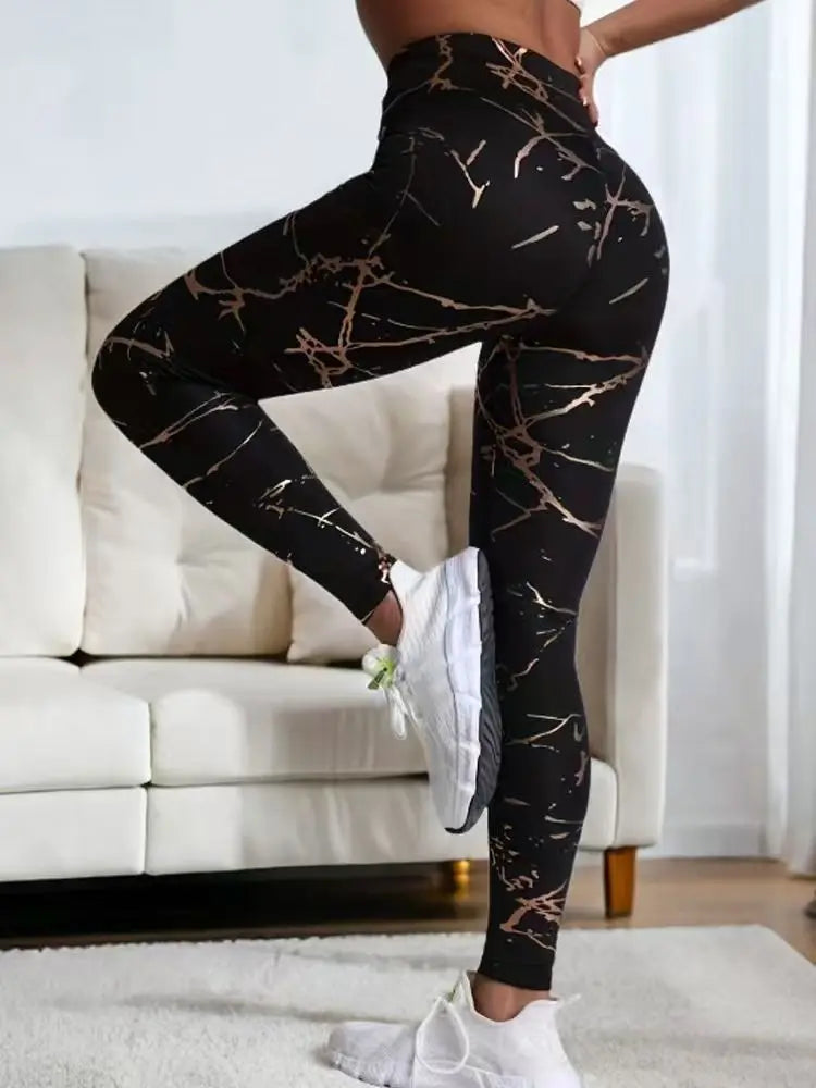 Gold-Stamped Cross-Waist Pants for Women by MALEY LifeStyle