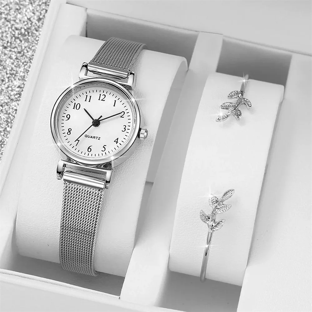 Elegant Ladies Quartz Wristwatch with Stainless Steel Band