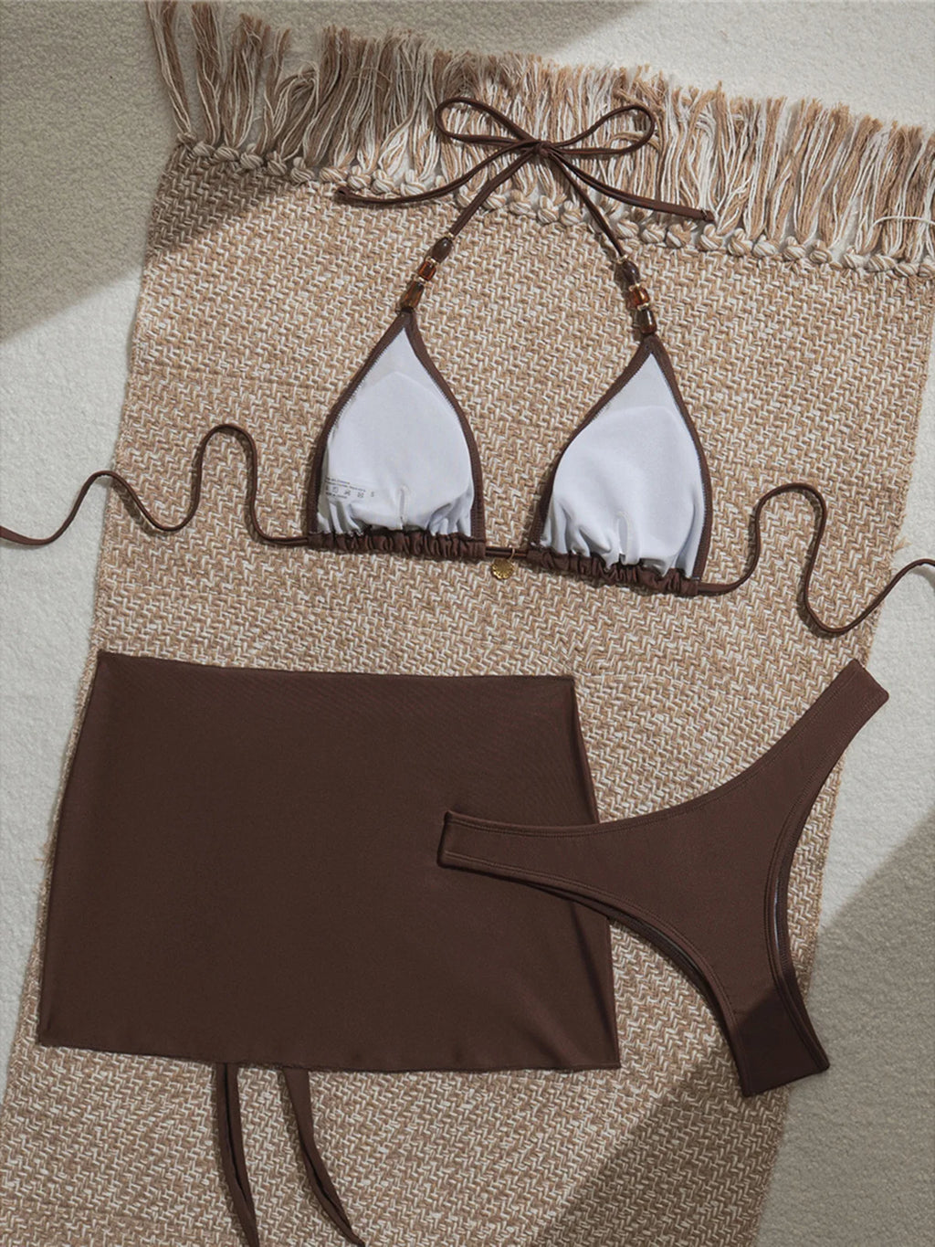 Elegant Halter Neck Bikini Set for Women with Skirt
