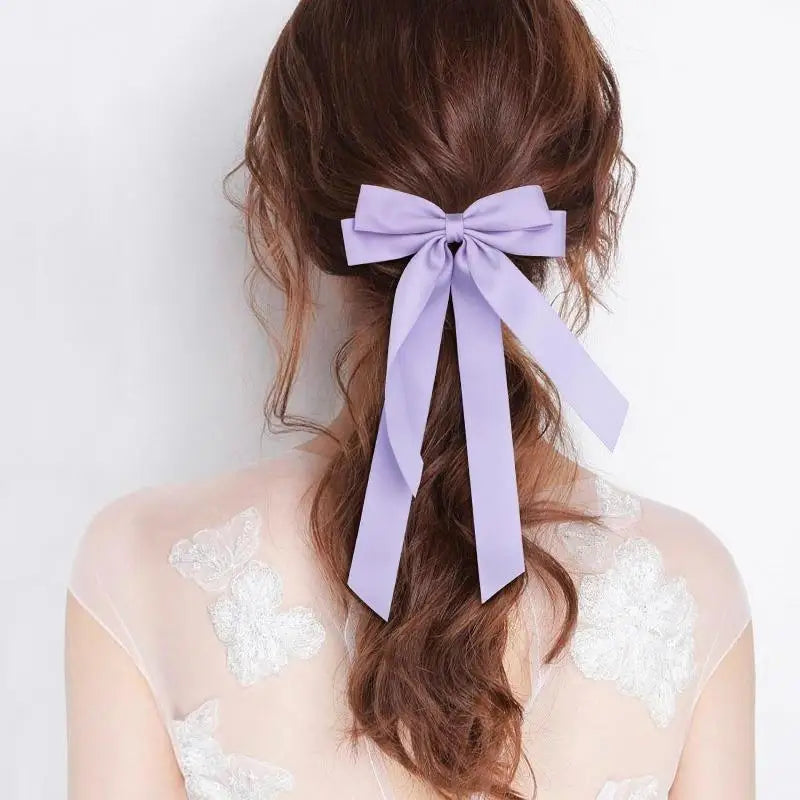 Bow Hairpin Hair Accessory for Girls in Solid Colors