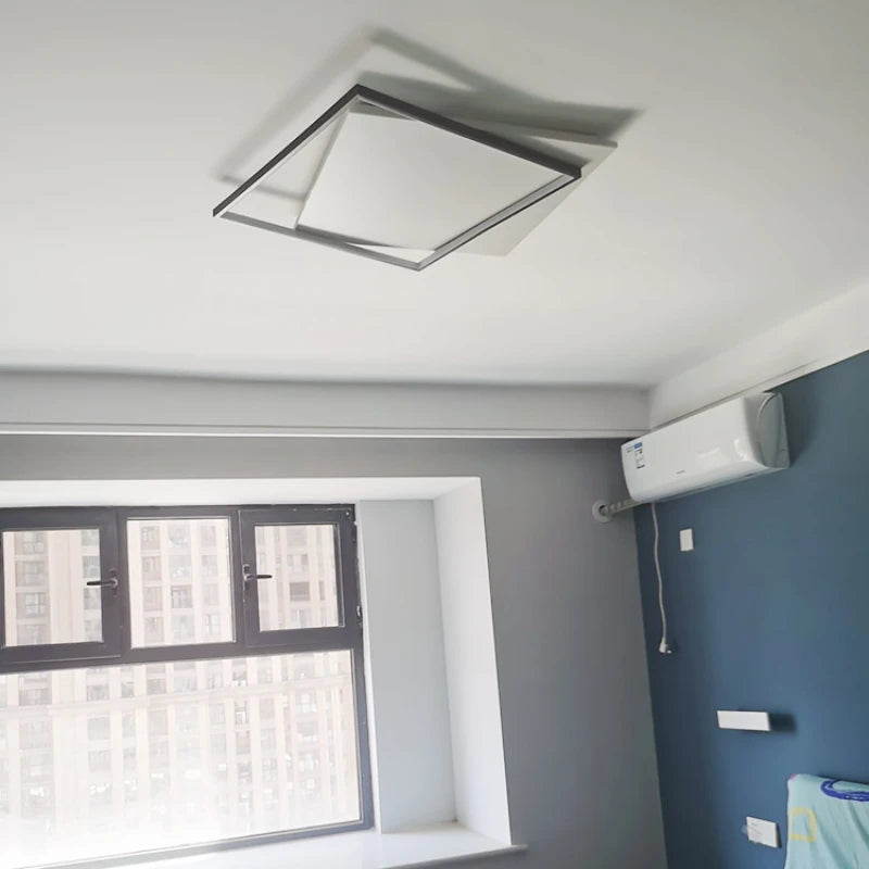 Modern Minimalist Square Ceiling Light in Black