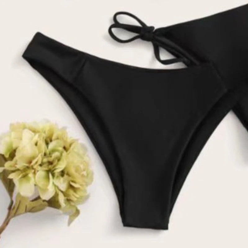 Women’s Push Up Bikini Set with Adjustable Straps and 2 Bottoms