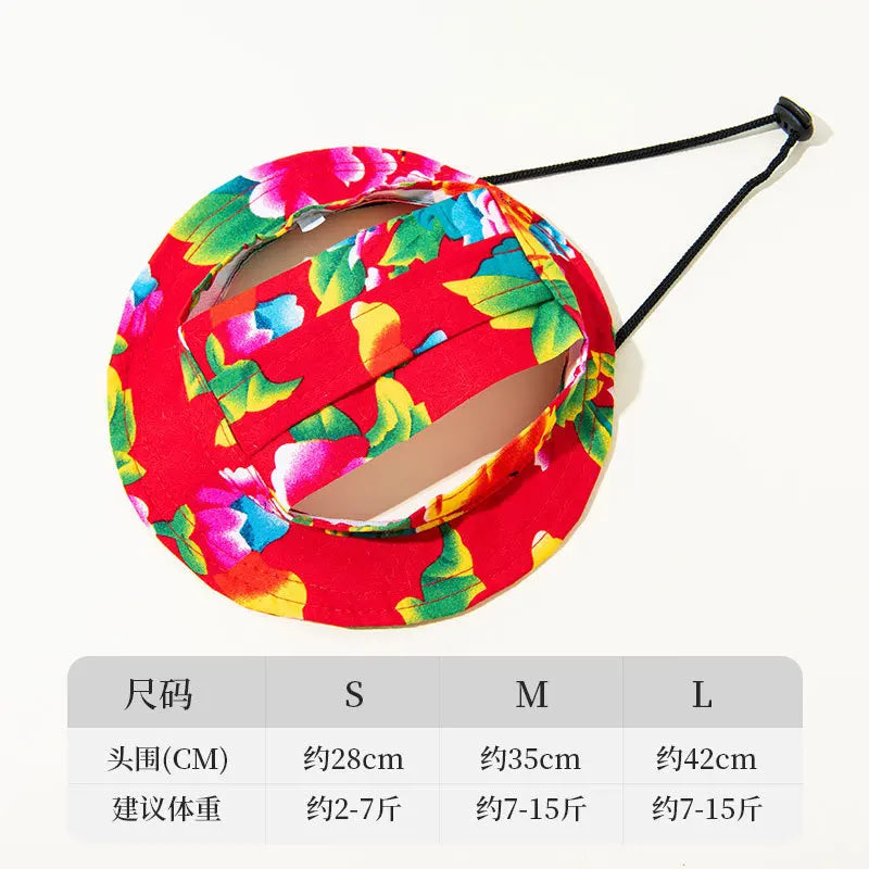 Fashionable Adjustable Dog Hat with Ear Holes for Sun Protection