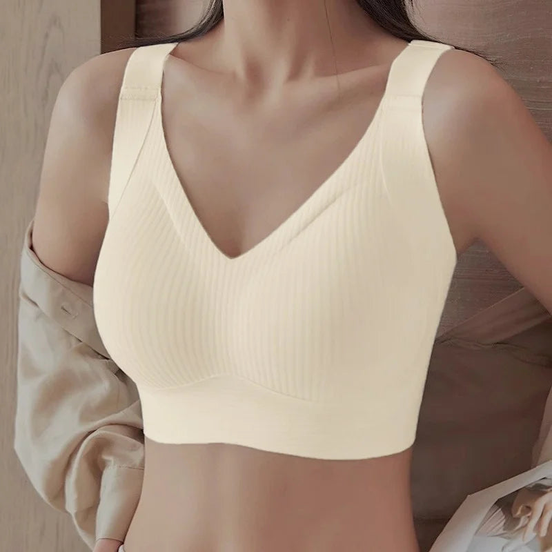 Comfortable Push-Up Bra for Women Seamless Padded V-neck