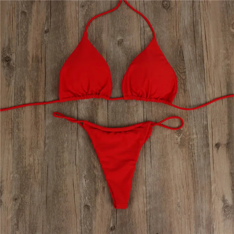Women's Bandage Style Polyester Bikini Swimsuit