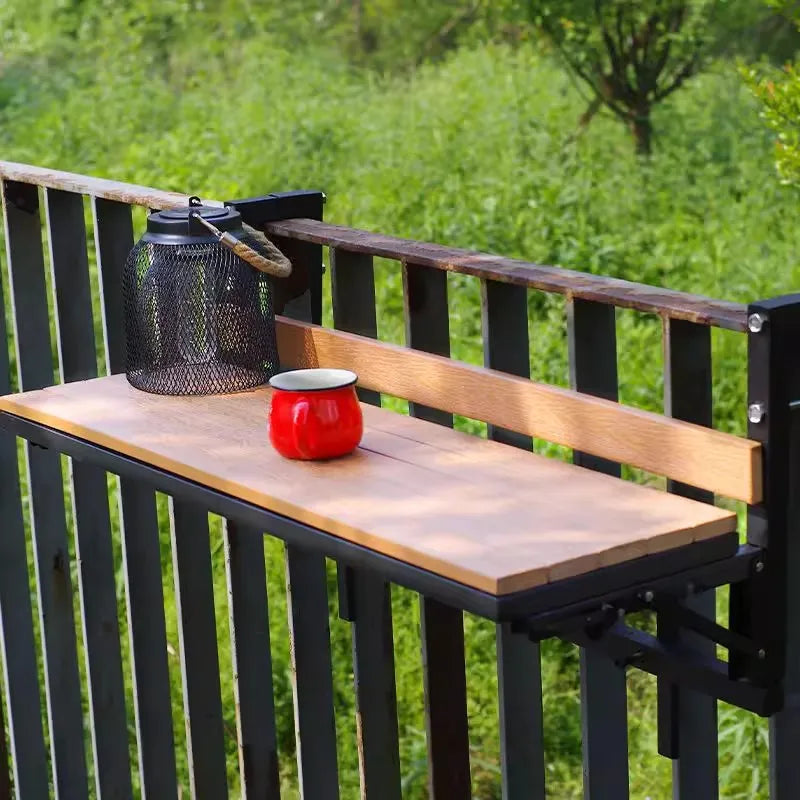 Portable Wooden Folding Outdoor Table for Balconies and Camping