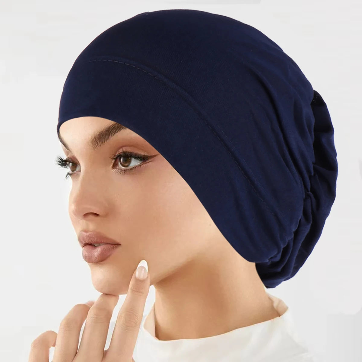 Soft Stretch Solid Color Turban Hat for Women and Girls