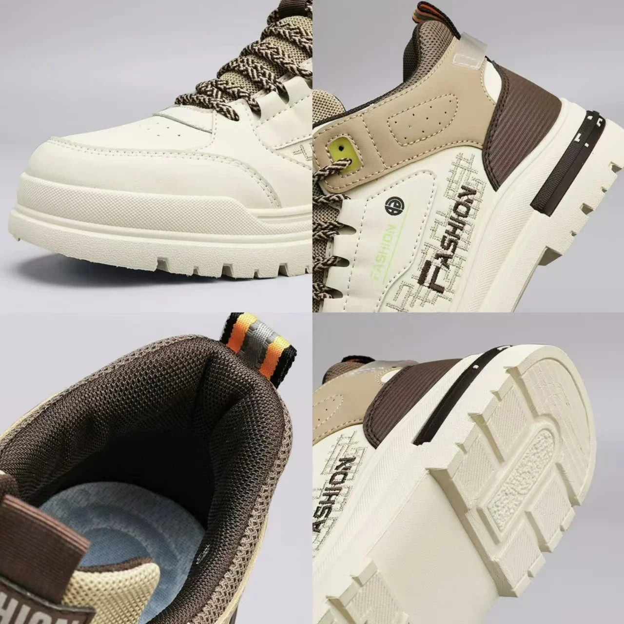 YEAE Men High Top Lace-Up Sneakers for Outdoor Walking