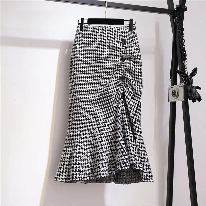 Elegant Midi Skirt for Women in Summer 2025 Korean Style