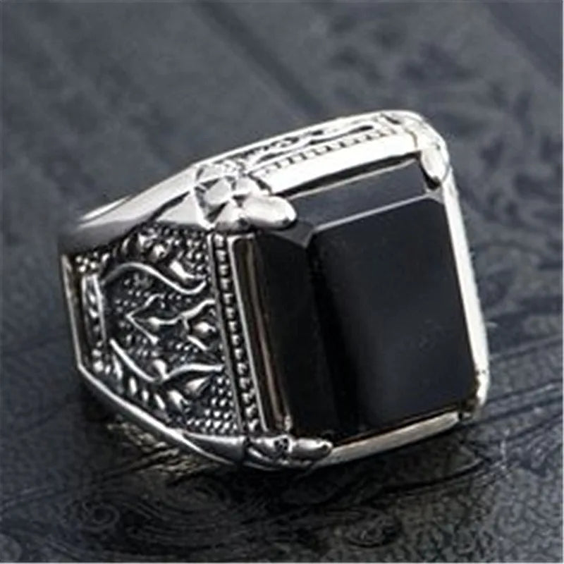 925 Sterling Silver Vintage Big Men Ring for Man Women Beautiful Ring Fashion Wedding Engagement Jewelry Party Women Gifts
