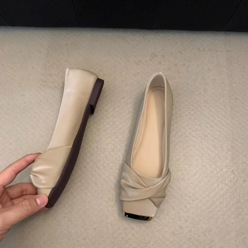 XINGDIKU Women's Casual Slip-On Low Heels with Square Toe