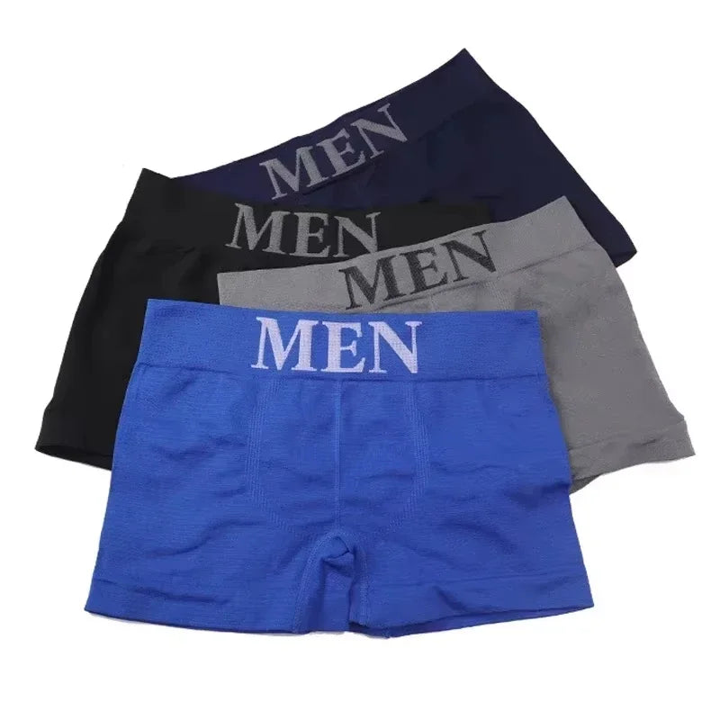 Men's High Elastic Boxer Briefs Soft Cotton Stretch Shorts