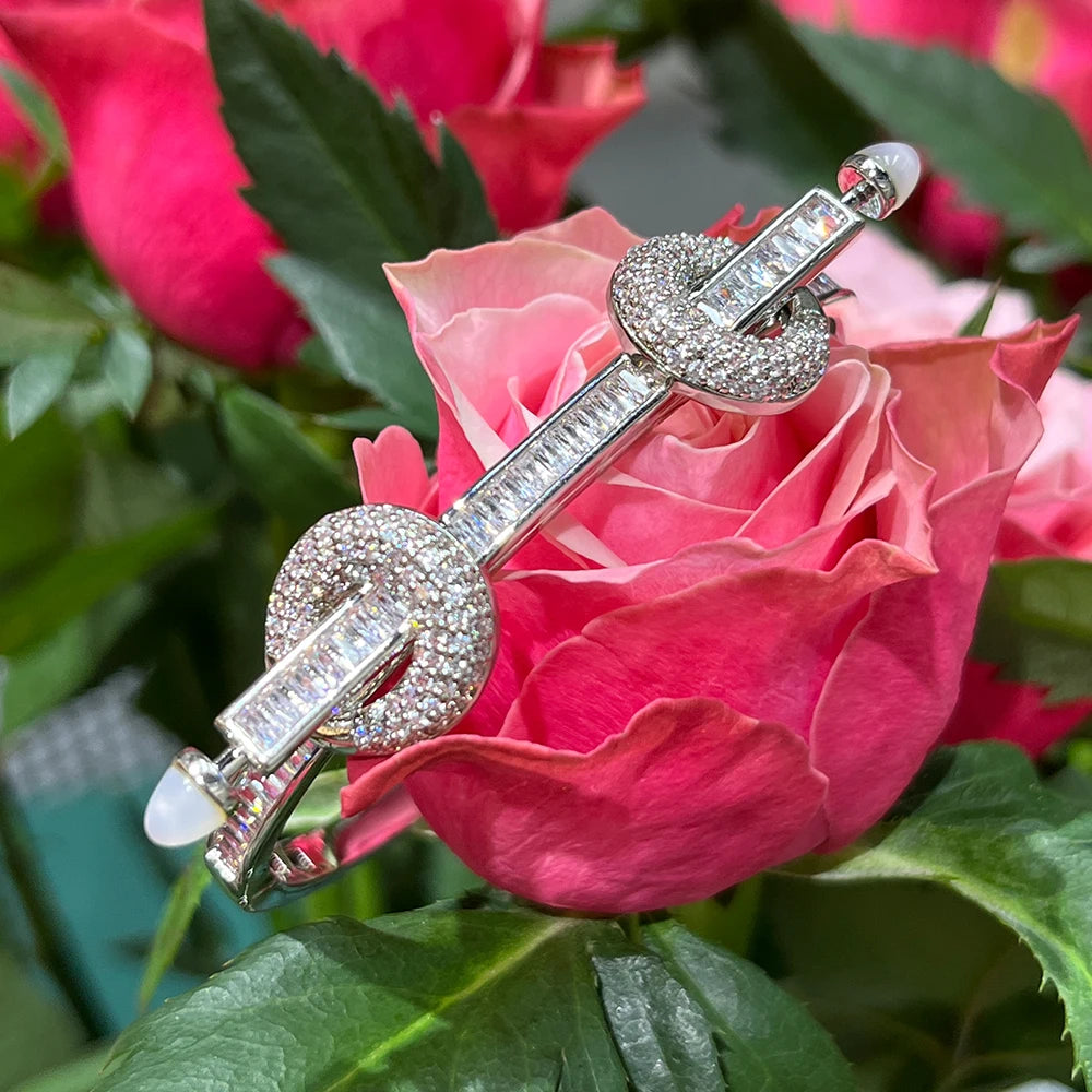 Cuff Bracelet for Women with Cubic Zirconia by TIRIM