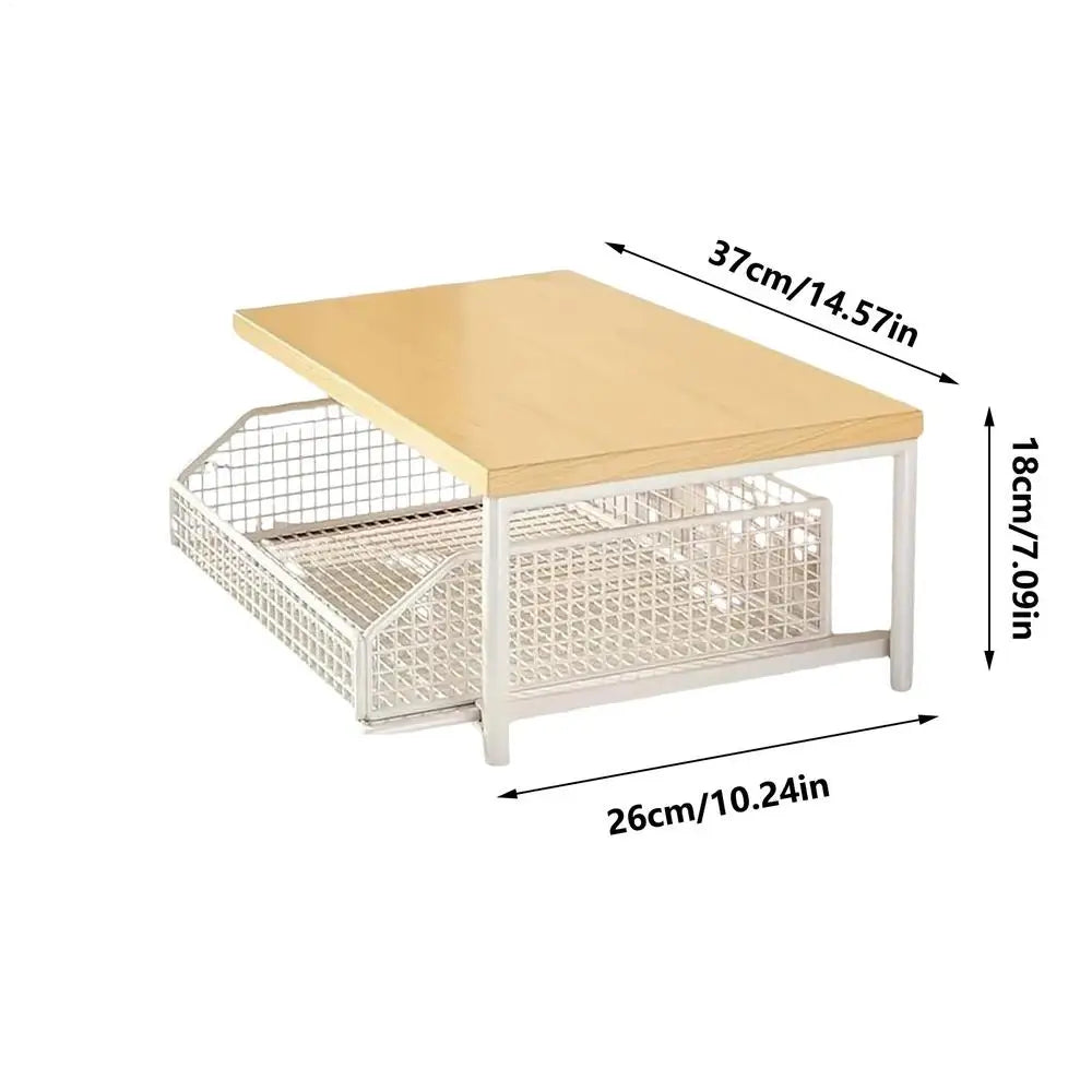 Wooden Kitchen Storage Rack with Drawer for Small Spaces