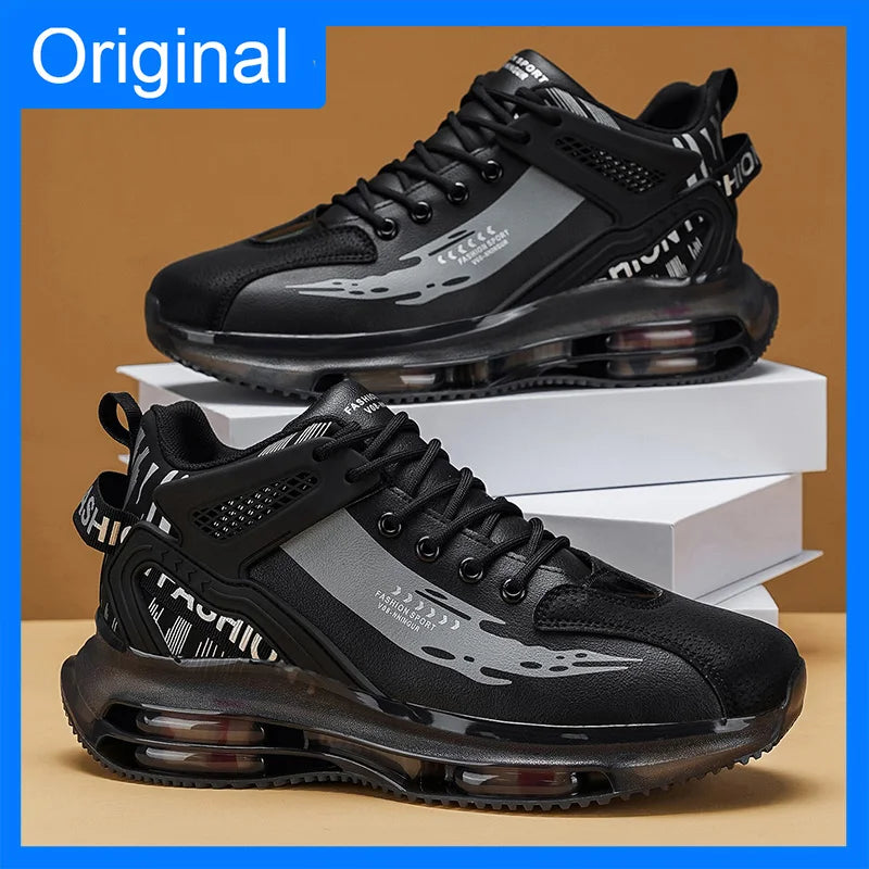 Men's Breathable Leather Sports Shoes for Outdoor Activities