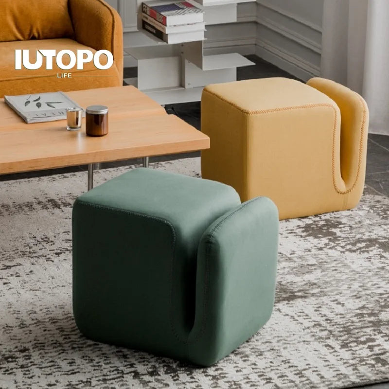 Nordic Fabric Ottoman Stool for Living Room and Hallway