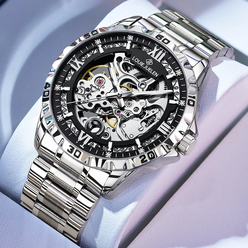 Men's Watch Fully Automatic Hollow Mechanical Watch Male Watch Business Waterproof Luminous Wristwatch