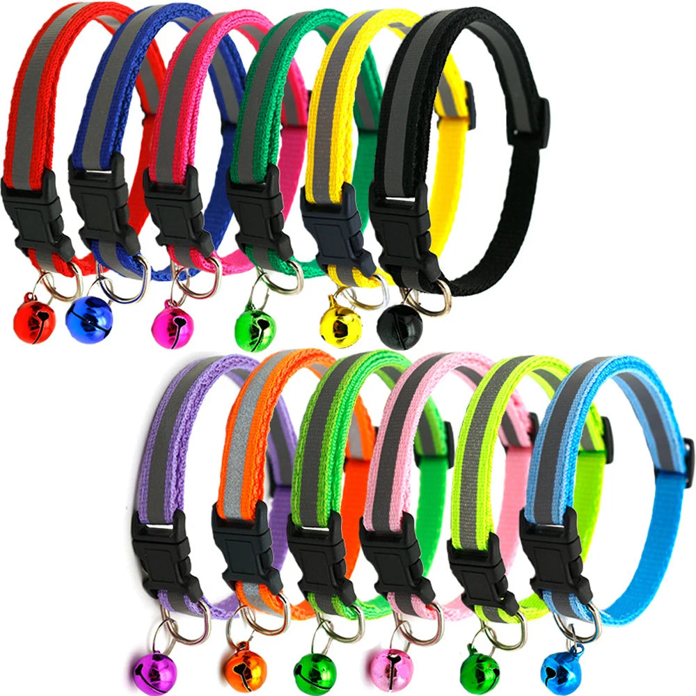 Reflective Bell Pet Collar for Small Dogs and Cats - 2 Pack