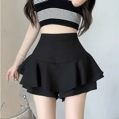 Stylish Short White A-Line Skirt for Women in Polyester
