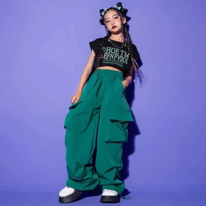 Trendy Girls Cargo Pants for Kids with Pockets 4-6Y