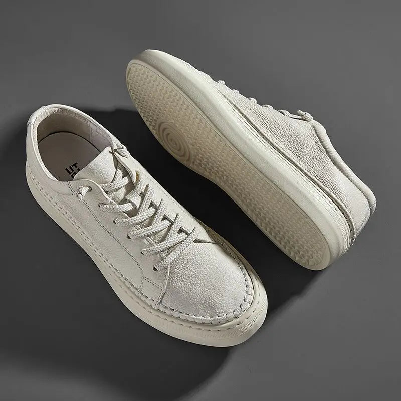Men's shoes 2025 summer new casual versatile retro breathable men's shoes business board shoes cowhide men's shoes