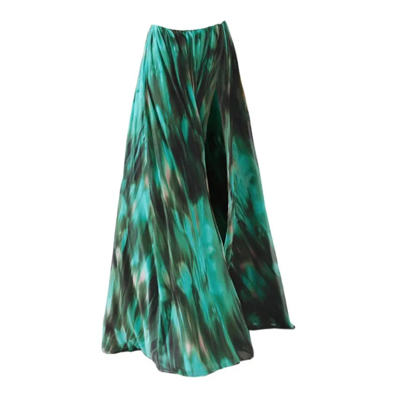 Green Floral Print Women's 2 Piece Swimwear Set