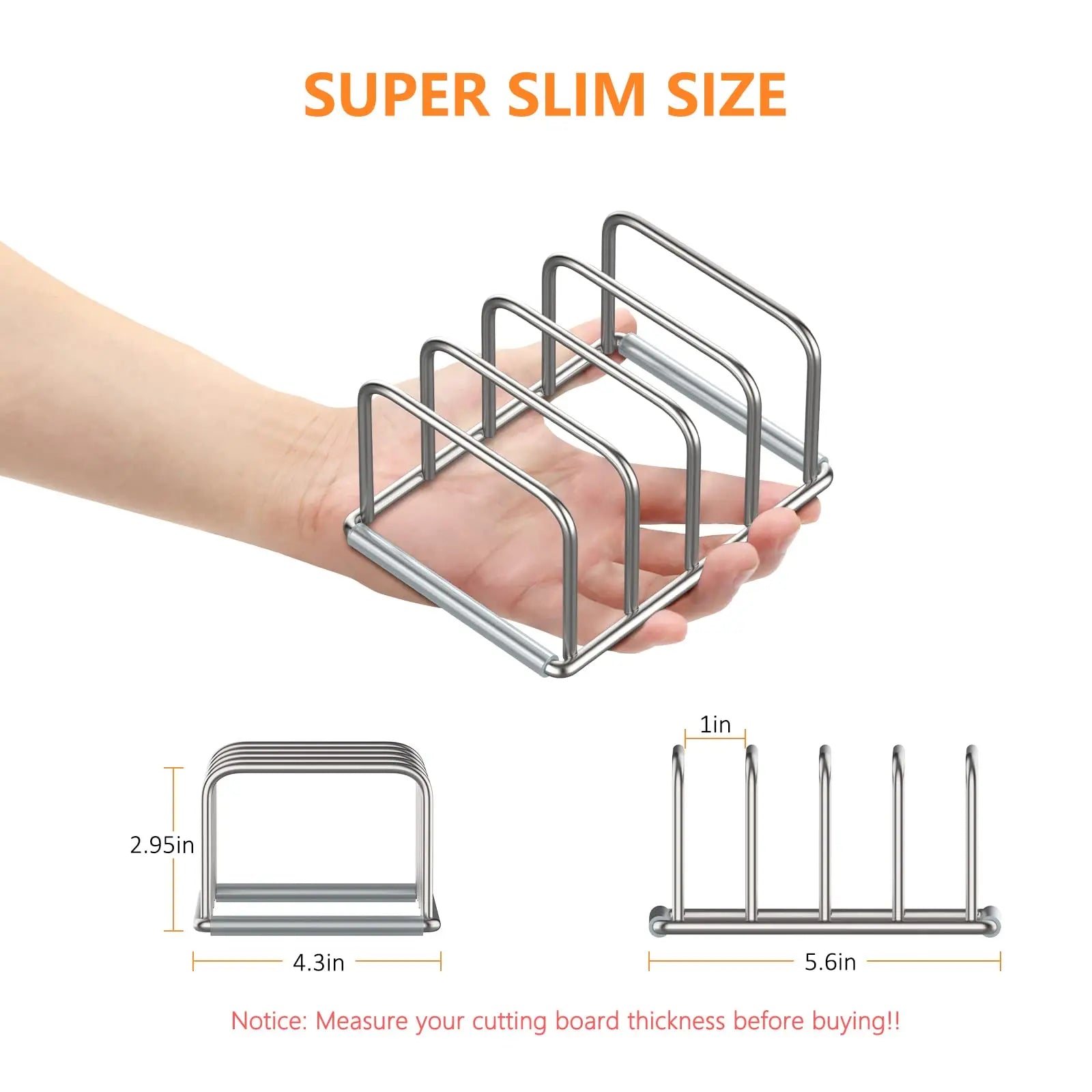 Stainless Steel Kitchen Cabinet Organizer with 5 Slots