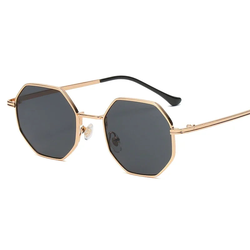 Polygon Metal Sunglasses for Women with UV400 Protection