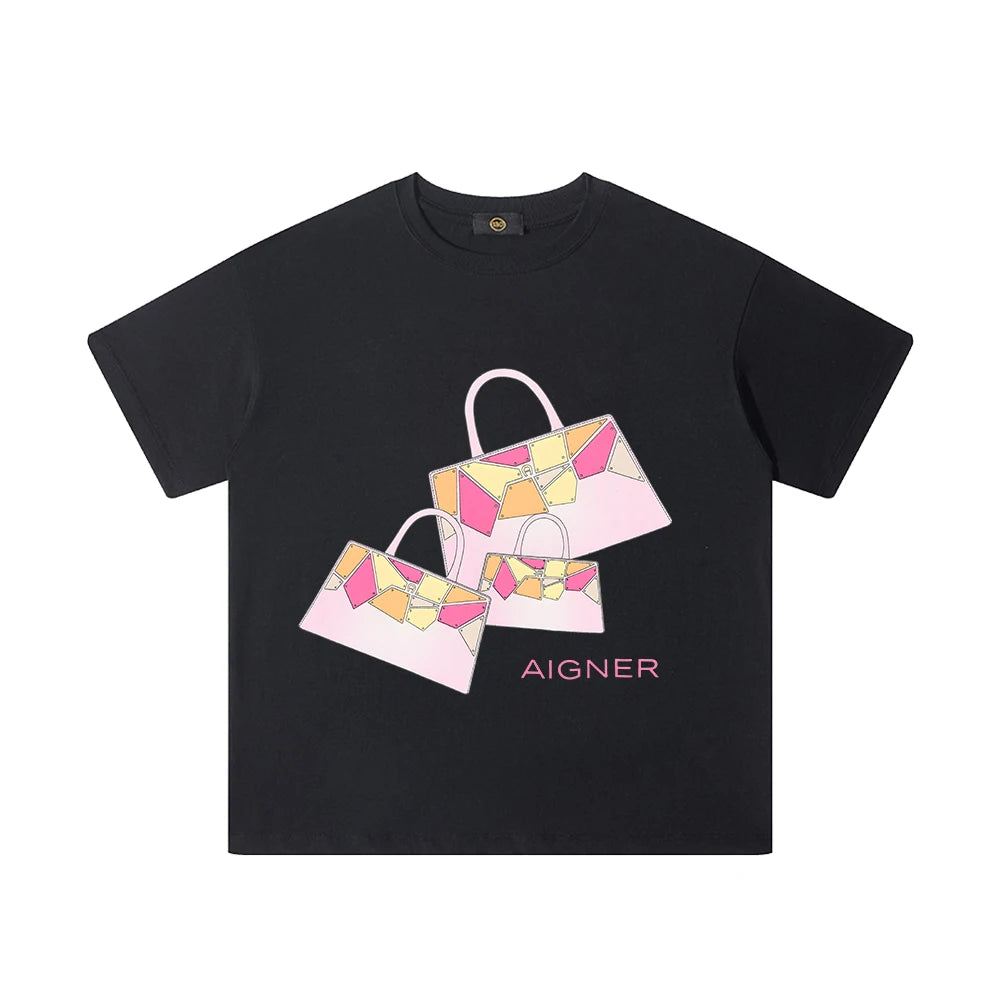 Girls' Cotton Summer T-Shirt with O-Neck Design