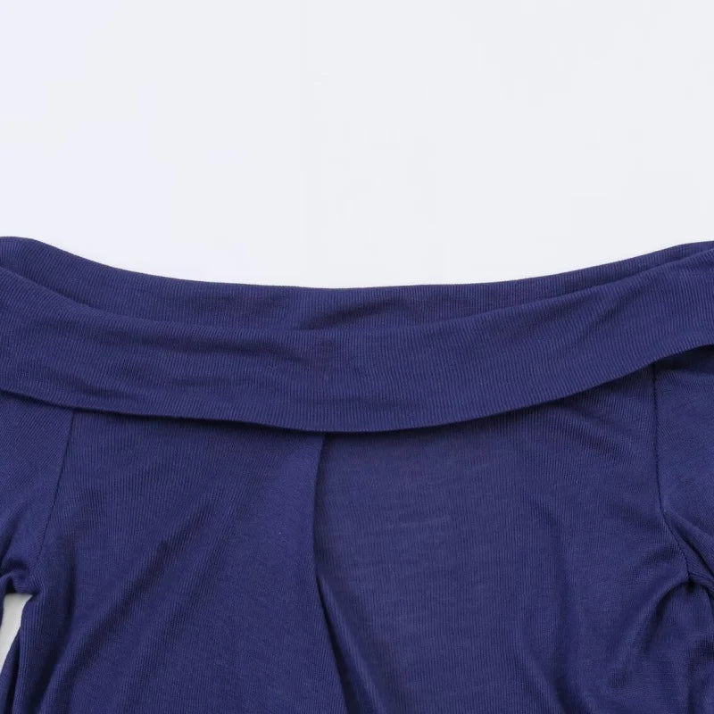 Charming Off-Shoulder Cotton Women's Top with Bow Tie