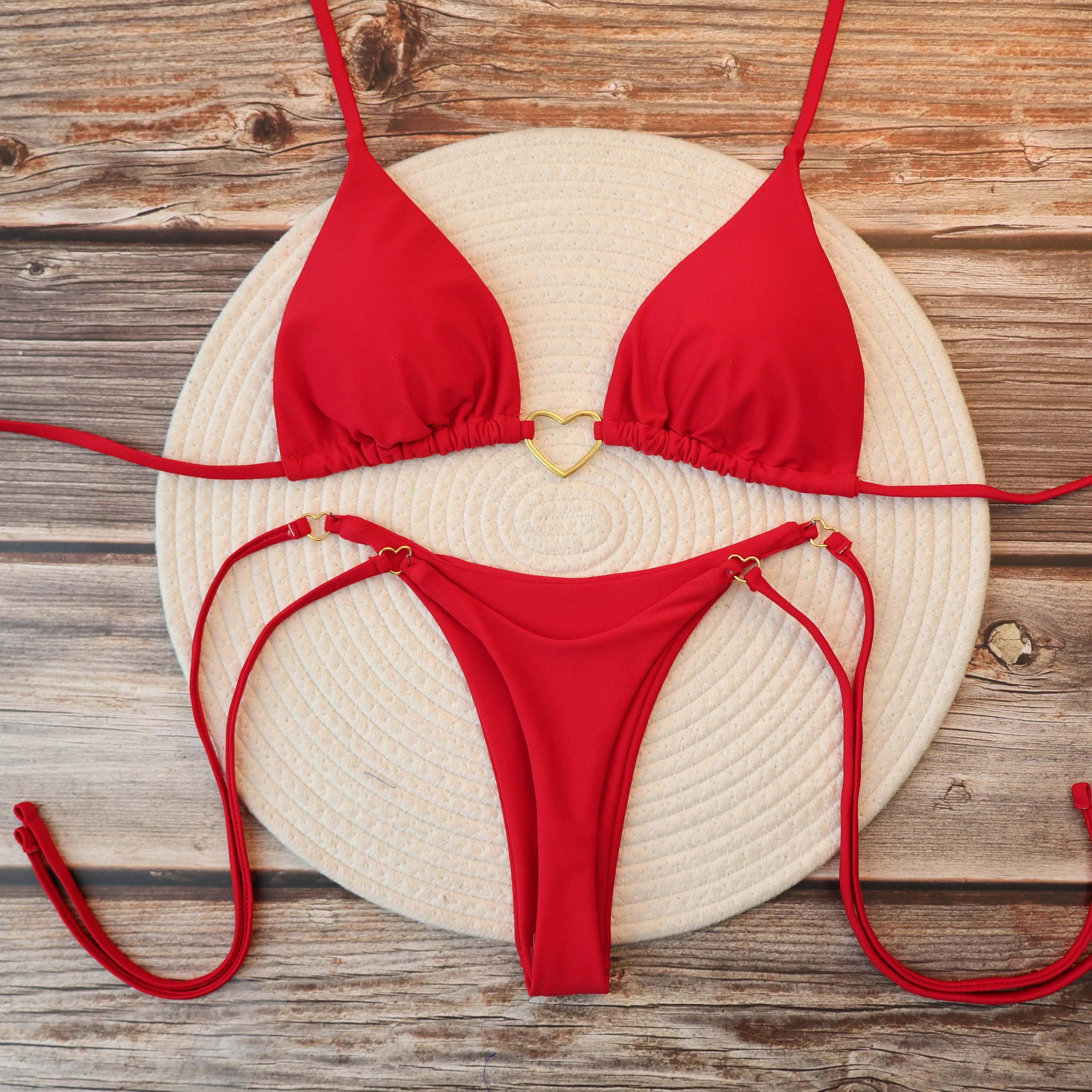 MALEY LifeStyle Women's Brazilian Bikini Set Halter Top Thong