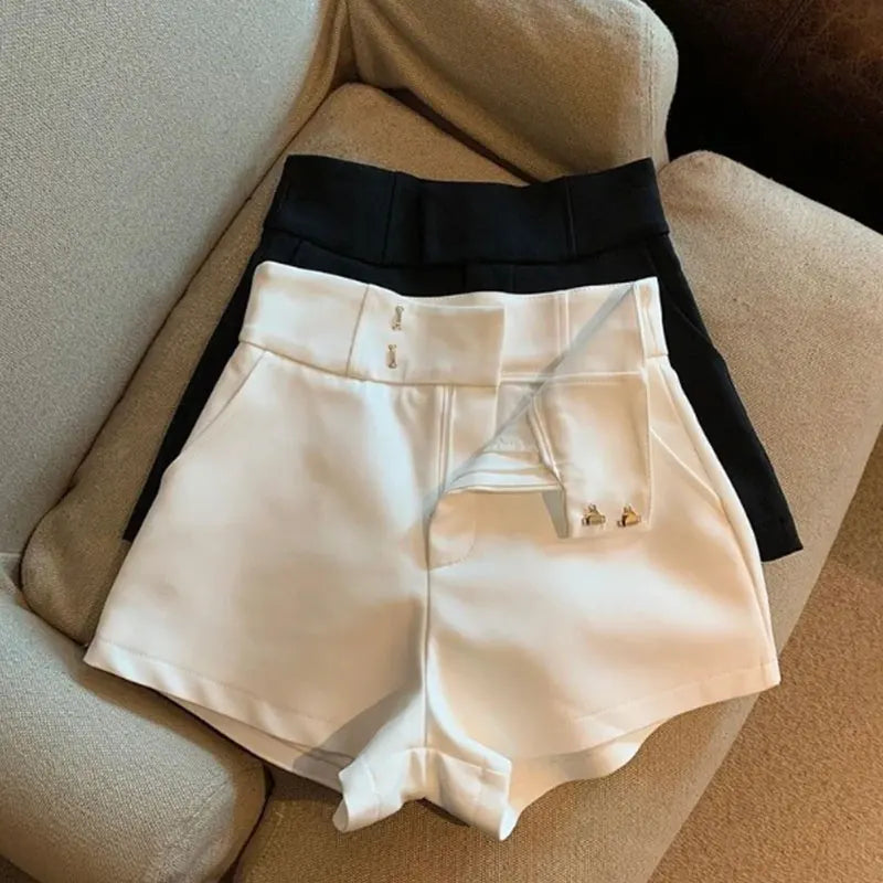 Mooyufon Black High Waisted Women's Casual Shorts with Sequins