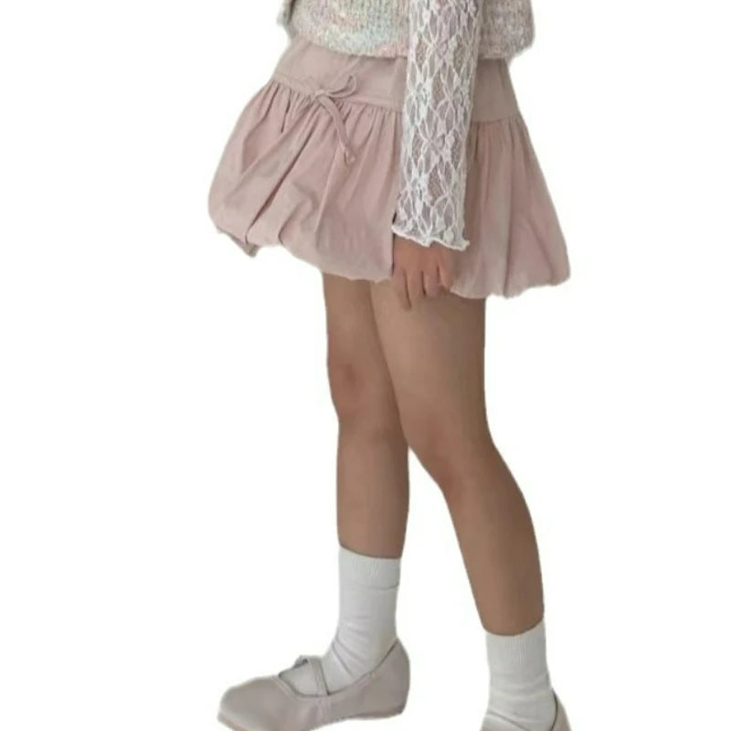 Korean Style Girls Mini Skirt with Ruffles for Summer