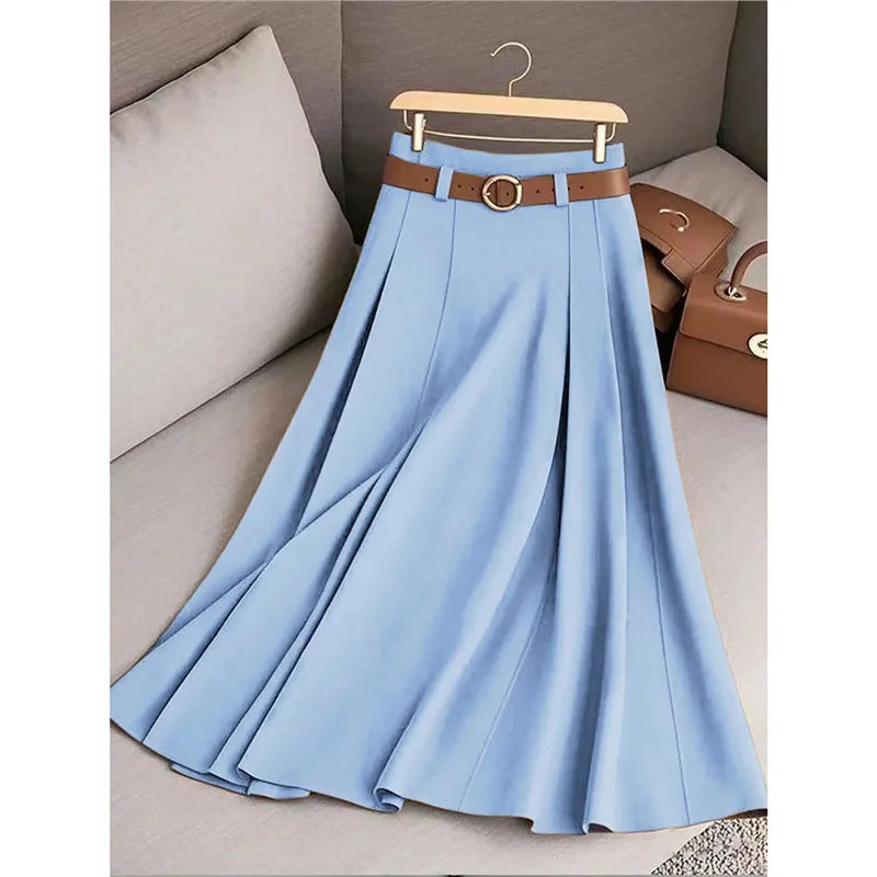 Mid-Length Pleated Skirt for Women in Polyester
