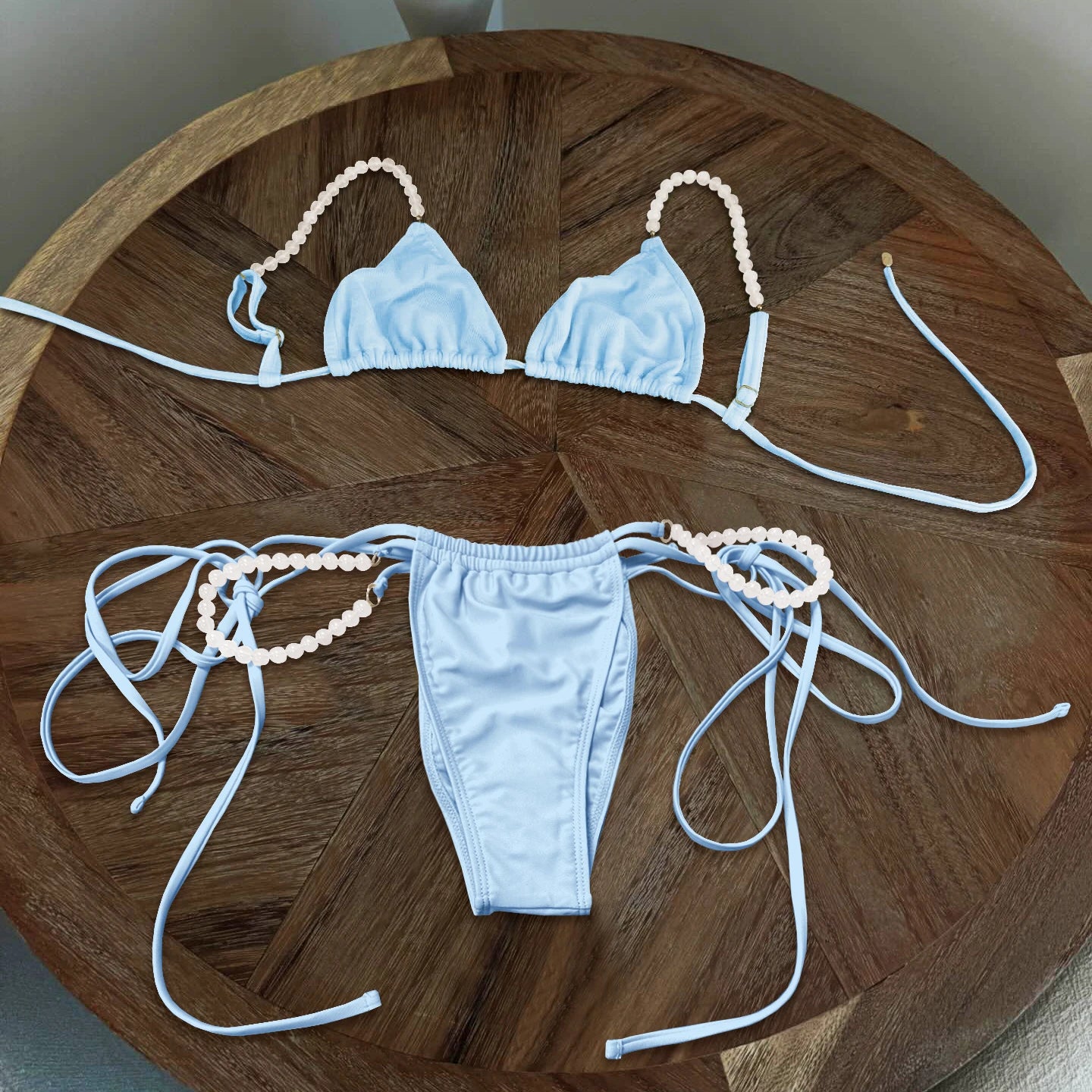 Shiny Bandeau Bikini Swimsuit for Women by MALEY LifeStyle