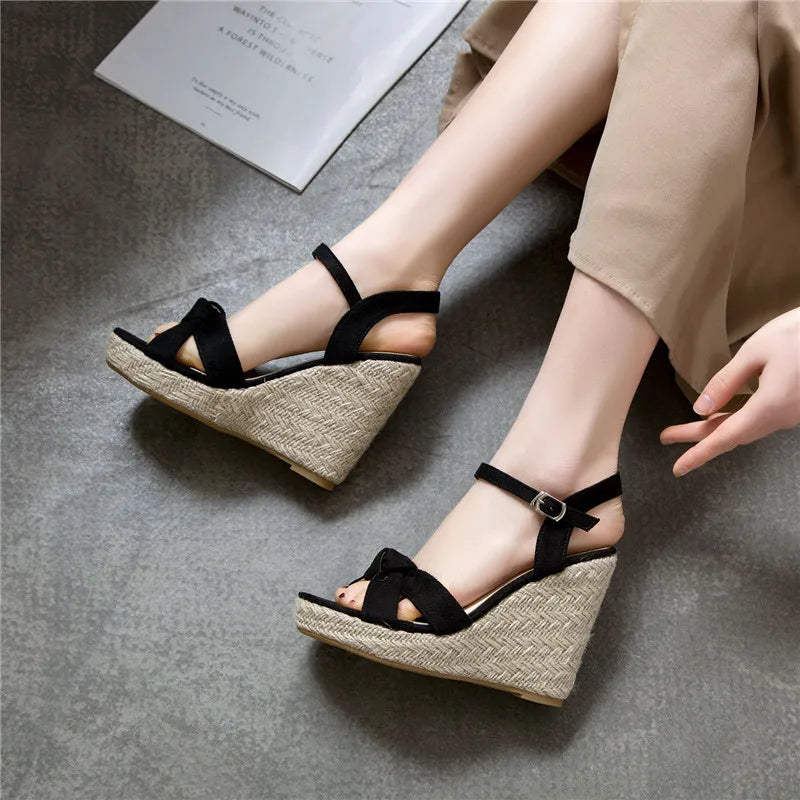 Women's Knitted Wedge Sandals in Large Sizes for Summer 2026